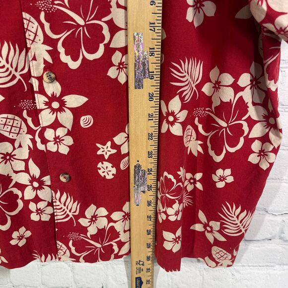 Diney Shirt Men Large Hawaiian Floral Red Michey Minie Button Down Short Sleeve - Picture 11 of 13